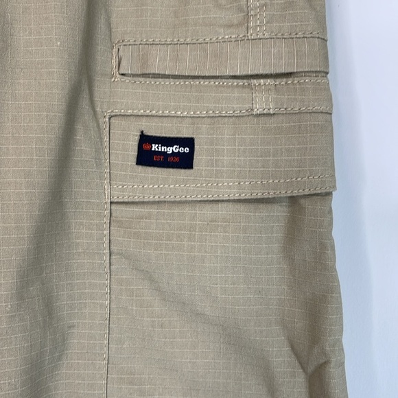 King Gee Men’s Workcool Pro Stretch Work Shorts Khaki Green Cargo Ripstop 36 - Picture 5 of 13